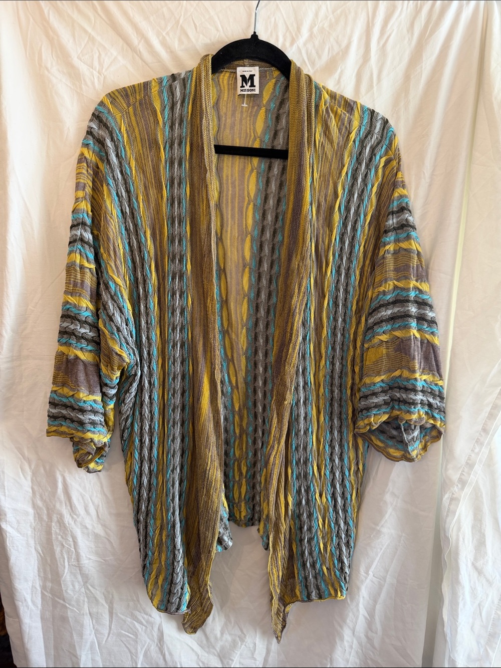 Striped Open-Front Knit Cardigan